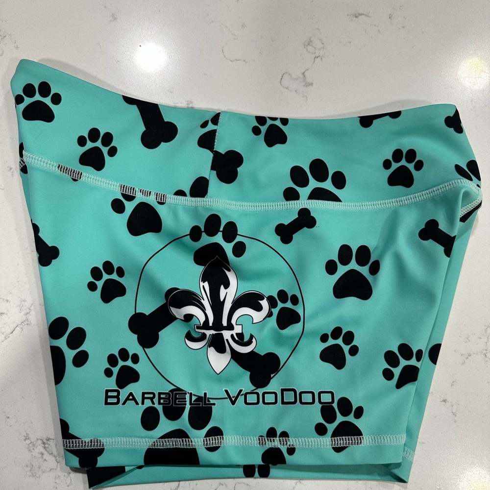 Barbell Voodoo Teal Paw Print Shorts